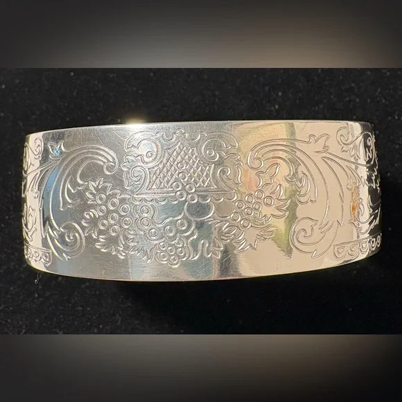 Kirk Stieff Pewter Engraved Design Cuff Bracelet - Picture 2 of 8